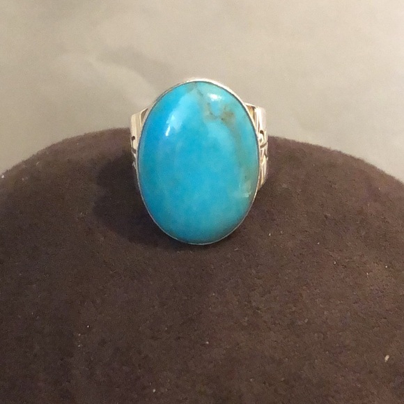JAY KING DTR Turquoise Sterling Silver Oval Cabochon Ring Sz 10-3/4 - Picture 8 of 12